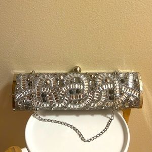 jeweled handbag with chain